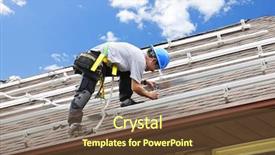  Presentation with roof - PPT theme with installing rails for solar panels background and a tawny brown colored foreground