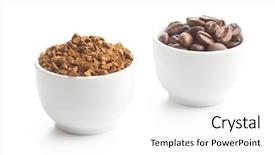  Presentation with coffee beans - Slides with instant coffee and coffee beans background and a  colored foreground