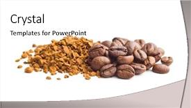  Presentation with coffee beans - PPT theme having instant coffee and coffee beans background and a  colored foreground