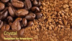 Presentation with coffee beans - Colorful PPT theme enhanced with instant coffee powder and coffee beans backdrop and a tawny brown colored foreground