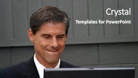  Presentation with headaches - Amazing presentation theme having instant messaging - business man expresses various emotions backdrop and a gray colored foreground