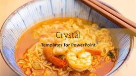  Presentation with noodle - PPT layouts featuring instant-noodle-soup-with-shrimp background and a yellow colored foreground