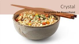  Presentation with instant noodles - Slides consisting of instant-noodles-isolated-on-white background and a coral colored foreground