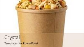  Presentation with instant noodles - Presentation theme having instant-noodles-isolated-on-white background and a yellow colored foreground