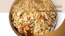  Presentation with instant noodles - PPT theme enhanced with instant-noodles-isolated-on-white background and a gold colored foreground