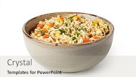  Presentation with instant noodles - Presentation theme with instant-noodles-isolated-on-white background and a mint green colored foreground