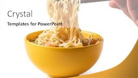  Presentation with instant noodles - Theme featuring instant-noodles-isolated-on-white background and a white colored foreground