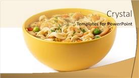  Presentation with instant noodles - PPT theme with instant-noodles-isolated-on-white background and a yellow colored foreground