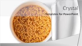  Presentation with instant noodles - PPT theme enhanced with instant-noodles-isolated-on-white background and a light gray colored foreground