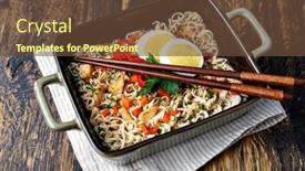  Presentation with instant noodles - Slide deck enhanced with instant-noodles-on-a-table background and a tawny brown colored foreground
