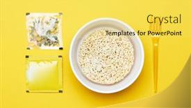  Presentation with instant noodles - Colorful slide deck enhanced with instant-noodles-set-on-yellow backdrop and a yellow colored foreground