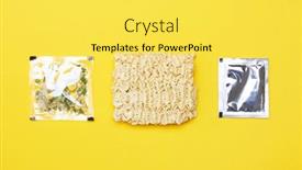  Presentation with instant noodles - Audience pleasing PPT theme consisting of instant-noodles-set-on-yellow backdrop and a yellow colored foreground