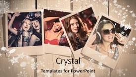  Presentation with floor - Slide set with digital camera prints - instant photos on wooden floor background and a lemonade colored foreground