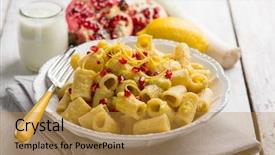  Presentation with pasta sauce - Beautiful theme featuring instegram - pasta with leek cream sauce backdrop and a gold colored foreground