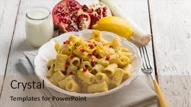  Presentation with pasta sauce - Theme having instegram - pasta with leek cream sauce background and a coral colored foreground