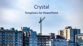  Presentation with crane - Beautiful PPT theme featuring instinal - construction crane among the unfinished backdrop and a sky blue colored foreground