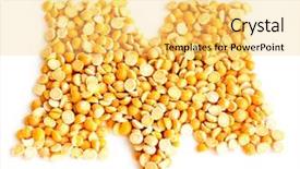  Presentation with peas - PPT theme enhanced with instinal - peas initials letter m background and a yellow colored foreground