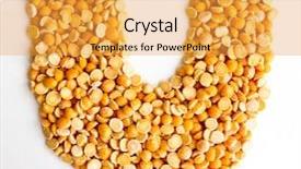  Presentation with peas - Beautiful slide deck featuring instinal - peas initials letter u backdrop and a yellow colored foreground