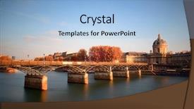  Presentation with paris - Slide set with institiute - pont des arts and institut background and a light blue colored foreground