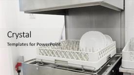  Presentation with professional - Cool new PPT theme with institucional - image of a professional dishwasher backdrop and a light gray colored foreground