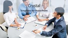  Presentation with annual general meeting - Presentation theme enhanced with institucional - image of businesspeople working background and a  colored foreground