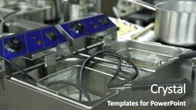 Presentation with kitchen fires - PPT layouts with institucional - interior of a cafe kitchen background and a  colored foreground