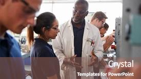  Presentation with drill - Beautiful PPT theme featuring instruction - engineer instructing female apprentice backdrop and a violet colored foreground