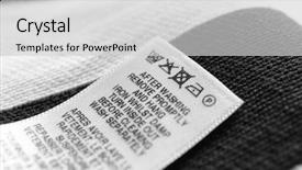 Presentation with laundry - Theme featuring instructional materials - clothing label with laundry instructions background and a light gray colored foreground