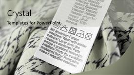  Presentation with laundry - Cool new PPT theme with instructional materials - clothing label with laundry instructions backdrop and a light gray colored foreground