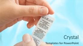  Presentation with instruction - Colorful PPT theme enhanced with instructional materials - woman reading instruction on clothing backdrop and a cool aqua colored foreground