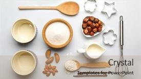  Presentation with cooking utensils - Cool new presentation with instructional tool - food ingredients and kitchen utensils backdrop and a coral colored foreground