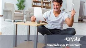  Presentation with furniture - PPT layouts featuring instructional tool - man assembling furniture at home background and a gray colored foreground