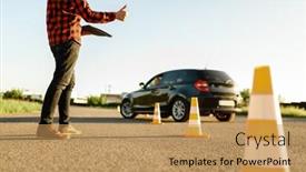  Presentation with student - PPT layouts consisting of instructor-helps-student-to-drives background and a coral colored foreground