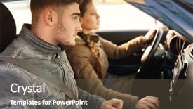  Presentation with school liability - Beautiful theme featuring instructor of driving school giving backdrop and a tawny brown colored foreground