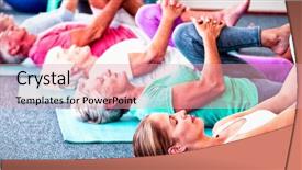  Presentation with seniors - Cool new theme with instructor performing yoga with seniors backdrop and a  colored foreground