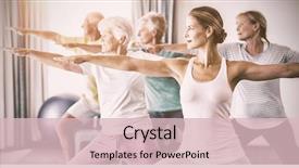  Presentation with seniors - Audience pleasing PPT theme consisting of instructor performing yoga with seniors backdrop and a lemonade colored foreground