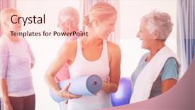  Presentation with waikiki seniors - Cool new presentation theme with instructor standing together with seniors backdrop and a  colored foreground