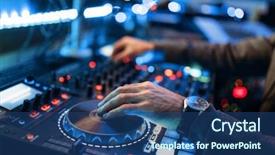  Presentation with sound - Presentation theme having instrument opiratoir - sound operator hands background and a ocean colored foreground