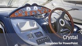  Presentation with motor control - Beautiful PPT theme featuring instrument panel and steering wheel backdrop and a ocean colored foreground