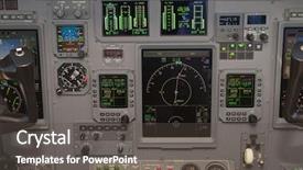  Presentation with cockpit - Cool new presentation with instrumentation control - corporate jet cockpit view backdrop and a dark gray colored foreground