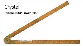  Presentation with 19th century - Cool new PPT theme with measuring instruments - antique carpenter's boxwood folding rule backdrop and a white colored foreground