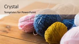  Presentation with handicraft - Slides enhanced with homemade instruments - handicraft and needlework concept background and a lemonade colored foreground