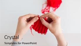  Presentation with people - Cool new slides with homemade instruments - people and needlework concept backdrop and a soft green colored foreground