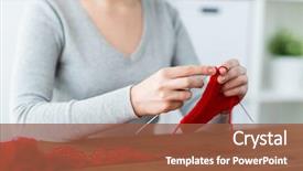  Presentation with needles - Beautiful slides featuring homemade instruments - people and needlework concept backdrop and a tawny brown colored foreground