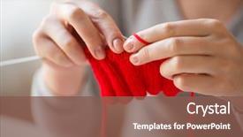  Presentation with needles - Slides having homemade instruments - people and needlework concept background and a violet colored foreground