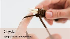  Presentation with needles - Presentation enhanced with homemade instruments - people and needlework concept background and a  colored foreground