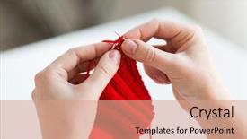  Presentation with needles - PPT layouts consisting of homemade instruments - people and needlework concept background and a  colored foreground