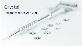  Presentation with acupuncture - Presentation design consisting of instruments-and-accessories-for-acupuncture background and a sky blue colored foreground