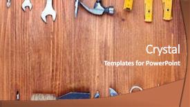  Presentation with wood - Beautiful theme featuring instruments on wooden background backdrop and a coral colored foreground