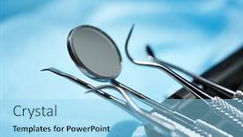  Presentation with dentist - Slides featuring instruments-used-by-the-dentist background and a light blue colored foreground